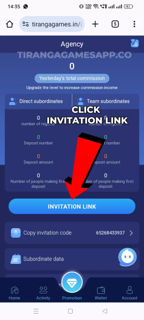 Tiranga Games Promotion Invitation Link